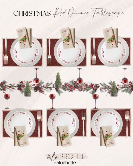 Red Christmas Tablescape // red christmas, christmas plates, silver dinner chargers, red placemats, christmas napkins, christmas napkin rings, silverware, classic christmas table, christmas dinner, garland, red wine glasses, estelle wine glasses, christmas tree votives, christmas votives, votive candles, classic christmas

#LTKSeasonal #LTKHoliday #LTKhome