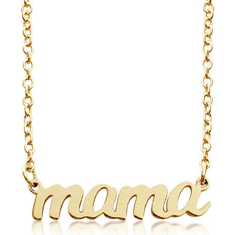 Gold Script Mama Nameplate Necklace | Maisonette