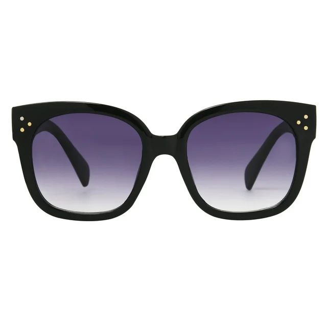 Time and Tru Women's Square Sunglasses, Black | Walmart (US)