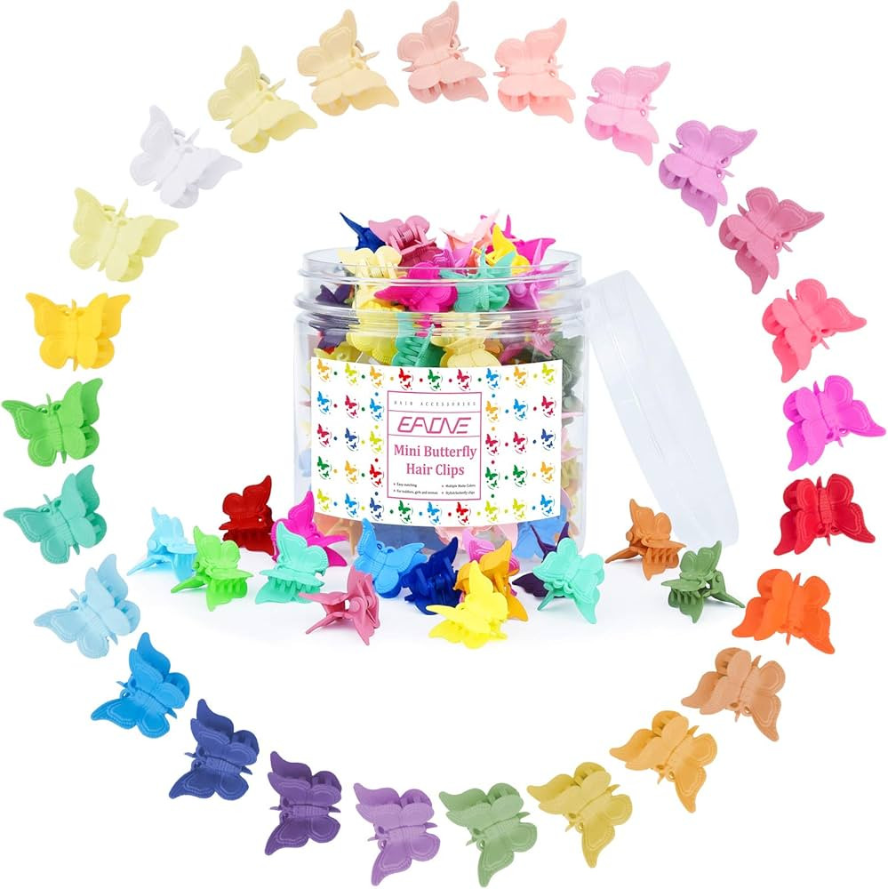 EAONE 100 Packs Butterfly Hair Clips Pastel Butterfly Clips Mini Cute Clips Hair Accessories for ... | Amazon (US)