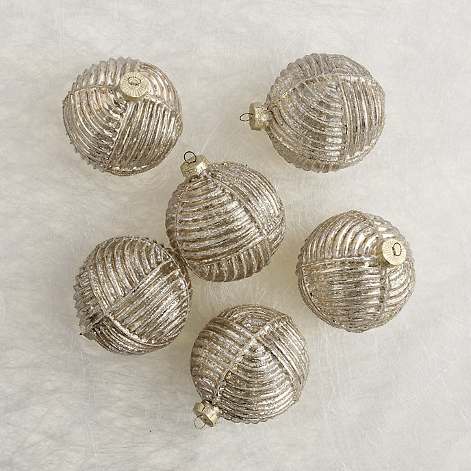 All That Glimmers Ornament Collection: Handcrafted Glass Sets with Ribbons for Hanging | Frontgate