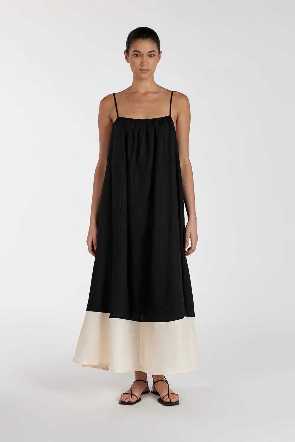 KATELYN BLACK/CREAM MIDI DRESS | DISSH