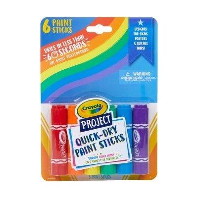 6ct Crayola Project Quick Dry Paint Sticks - Classic Colors | Target