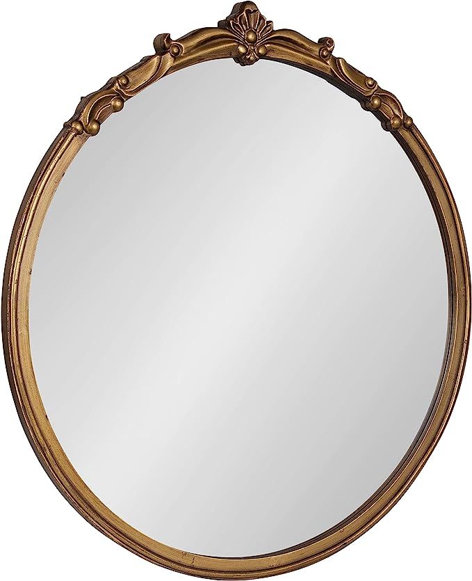Kate and Laurel Marchon Framed Wall Mirror, 30" Diameter, Gold | Amazon (US)