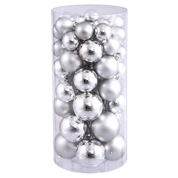 Multi-Colored Shiny and Matte Ball Ornament (Set of 50) | Wayfair North America