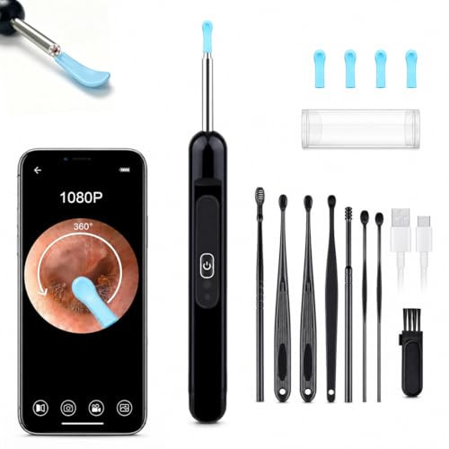 Ear Wax Removal, Ear Cleaner with Camera 1080P HD, Ear Wax Removal Kit Tools with 6 LED Lights/IP67 Waterproof Lens/8 Traditional | Amazon (US)