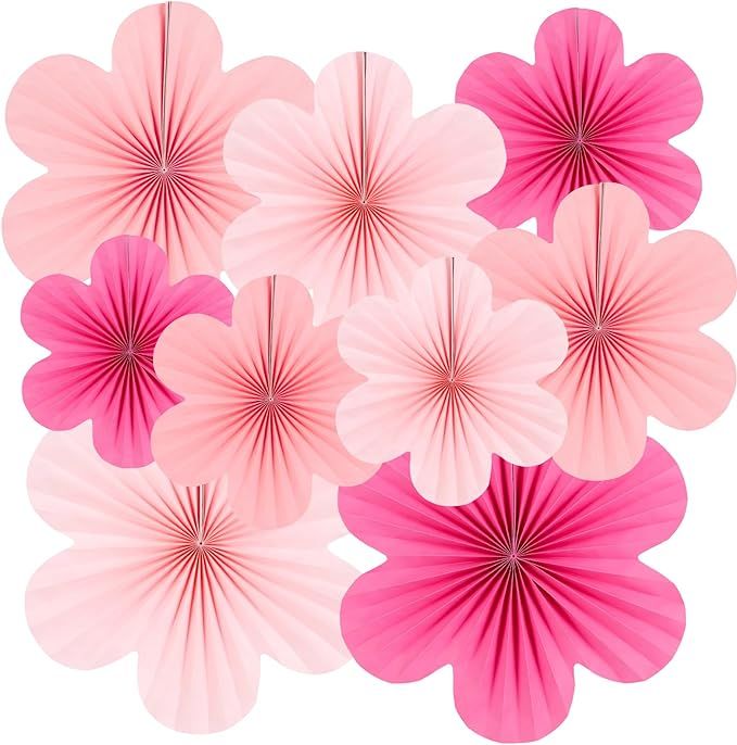 SUNBEAUTY Paper Flowers Decorations for Wall Paper Fans Classroom Decoration Paper Floral Backdro... | Amazon (US)