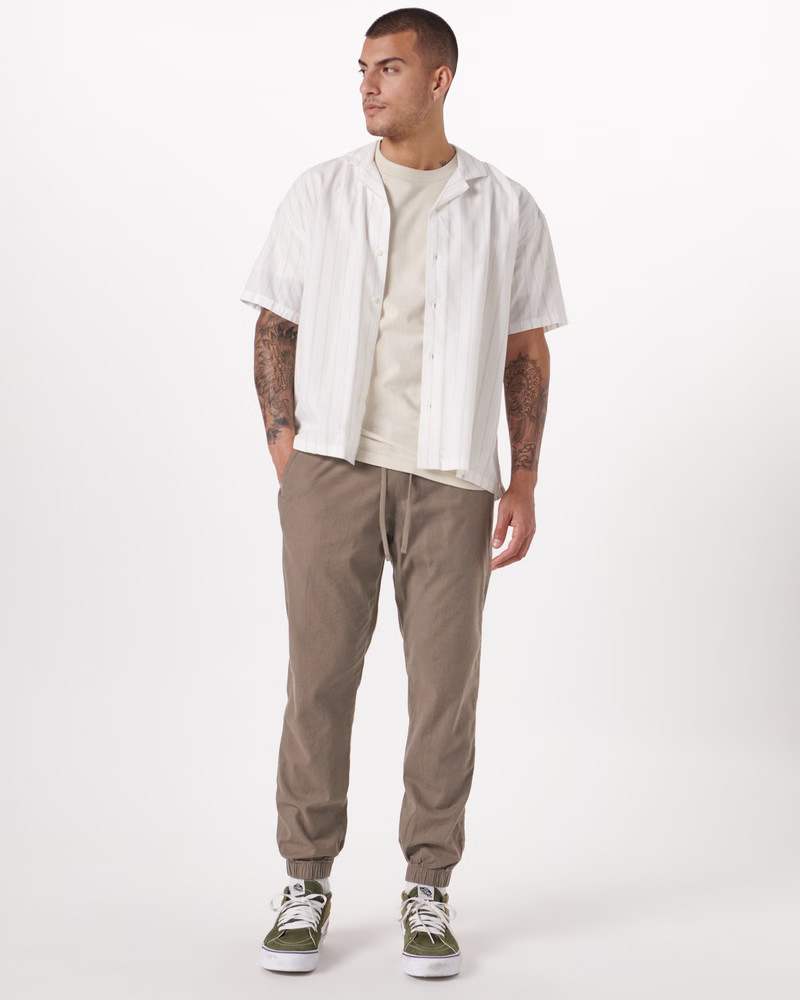 Linen-Blend Joggers | Abercrombie & Fitch (US)