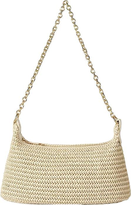 Verdusa Women's Straw Woven Shoulder Bag Tote Handbag Summer Beach Purse | Amazon (US)