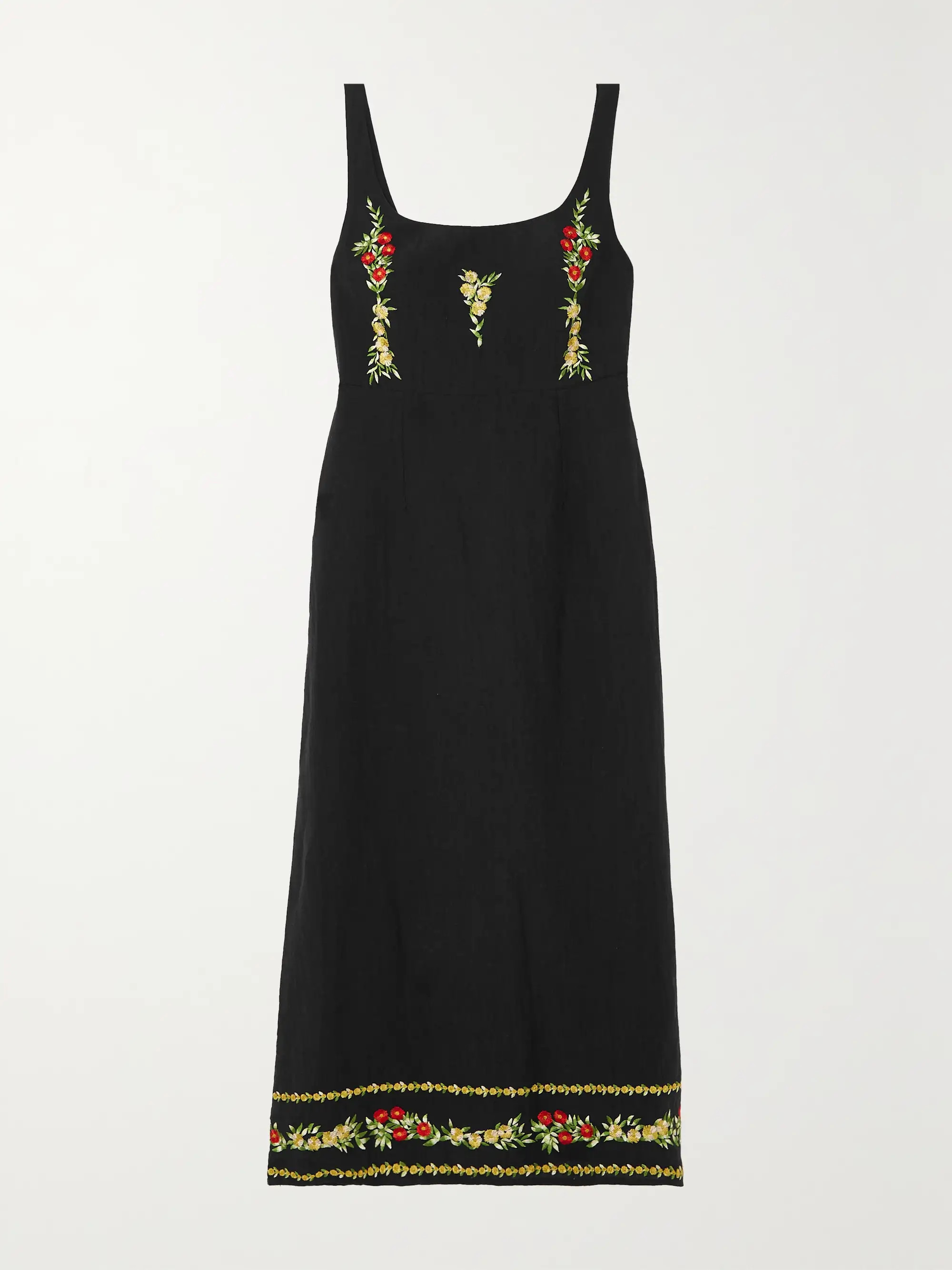 Benedict embroidered linen-blend midi dress | NET-A-PORTER (US)