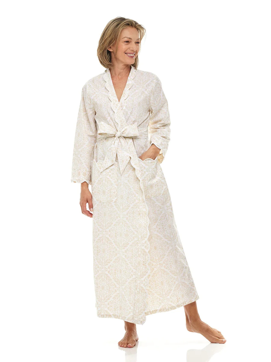 Beige Filigree Classic Robe | Heidi Carey