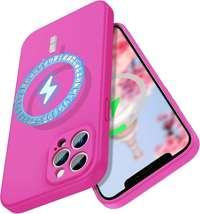 MCFANCE Silicone Magnetic Case for iPhone 12 Pro Max Magsafe Case Silicone Phone Case with Microf... | Amazon (US)