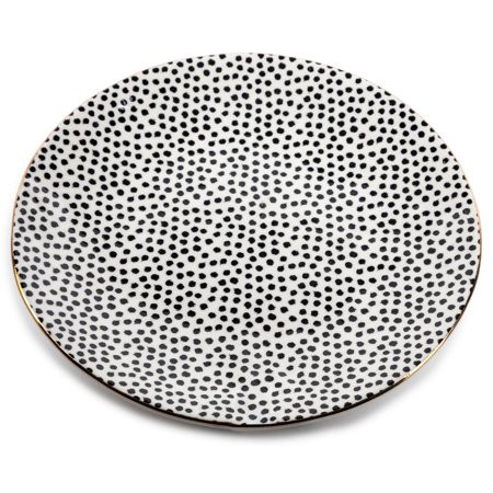 Thyme & Table Dinnerware Black & White Dot Stoneware Round Salad Plate | Walmart (US)