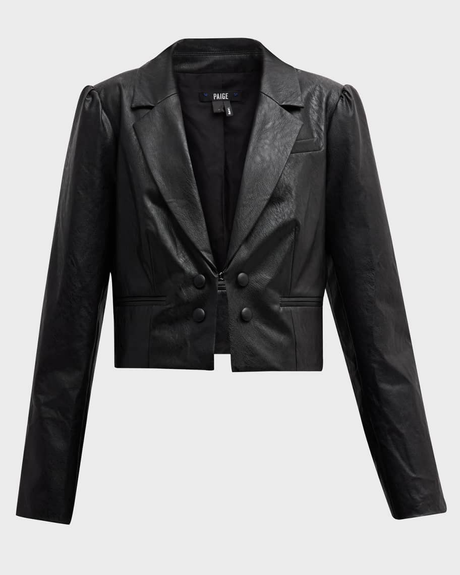 PAIGE Argentina Cropped Puff-Sleeve Blazer | Neiman Marcus