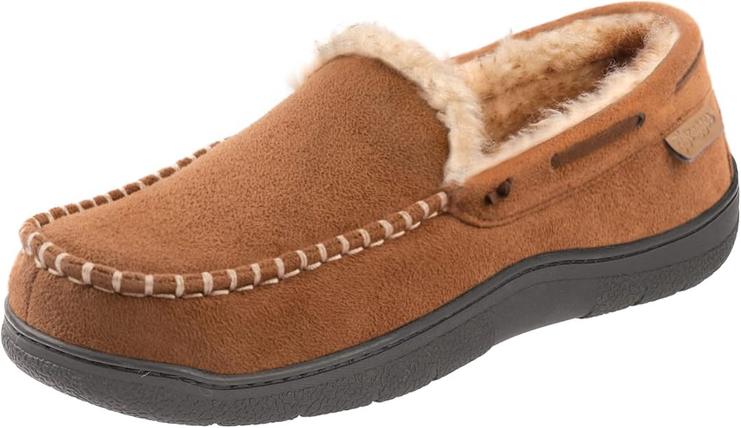 Zigzagger Men's Moccasin Slippers Memory Foam House Shoes, Indoor and Outdoor Warm Loafer Slipper... | Amazon (US)
