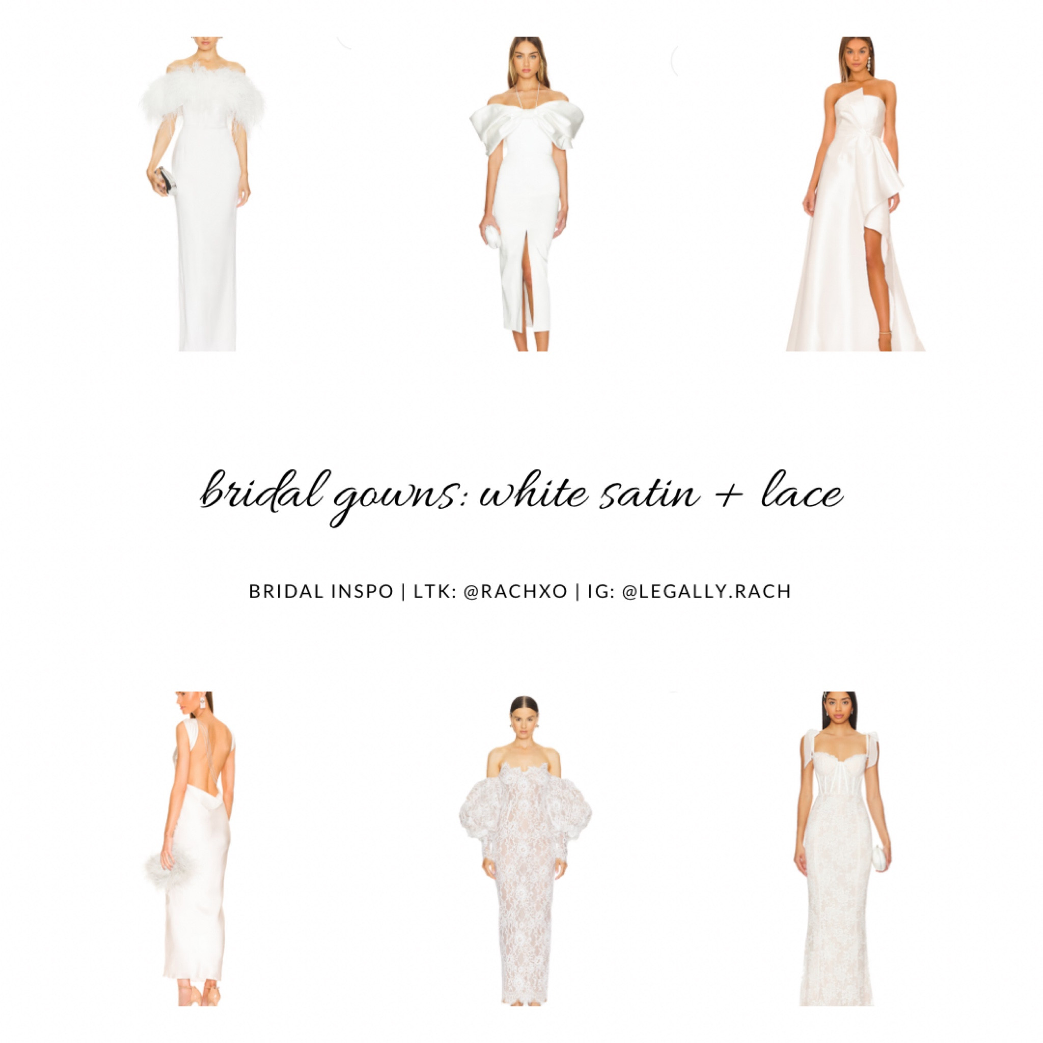 Bridal inspiration: white satin & lace gowns + dresses! 🤍

Perfect for engagement photoshoots, bridal showers, even luxe bachelorette parties! 

#LTKWedding #LTKStyleTip #LTKParties