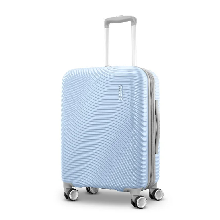 American Tourister Color Waves Carry On Expandable Luggage Suitcase with Spinner Wheels, Icy Blue | Walmart (US)