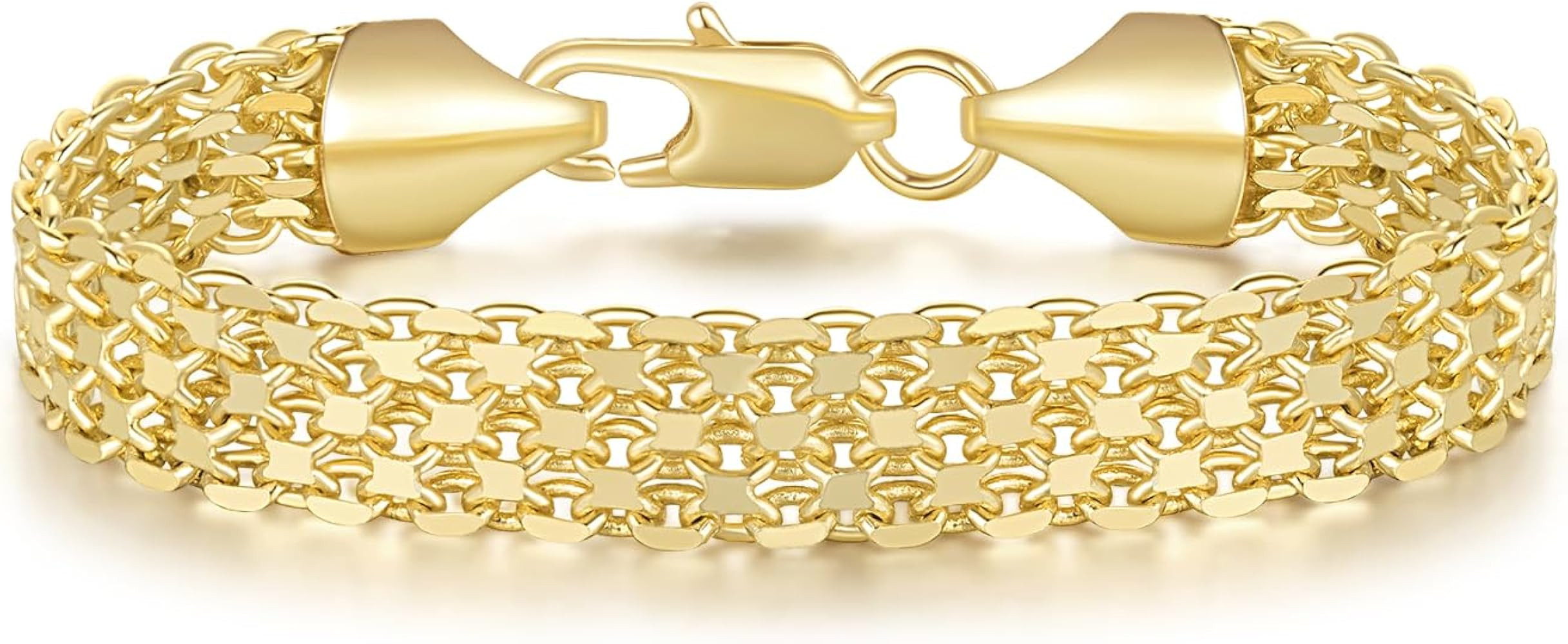 Bracelet 14K Gold Bracelets for Women Gold Bracelets for Women's Widen Chain Bracelet Jewelry Gif... | Amazon (US)