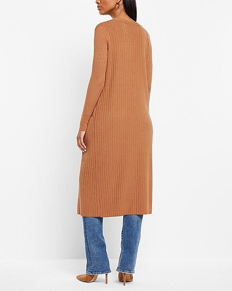 Wide Ribbed Horse Bit Pocket Duster Cardigan | Express