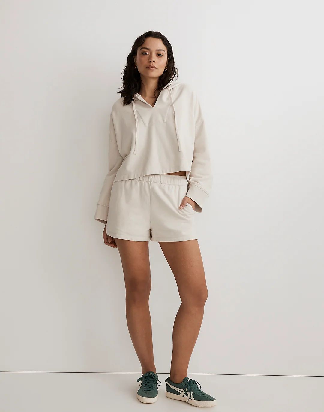 MWL Terry Drawstring Crop Hoodie | Madewell