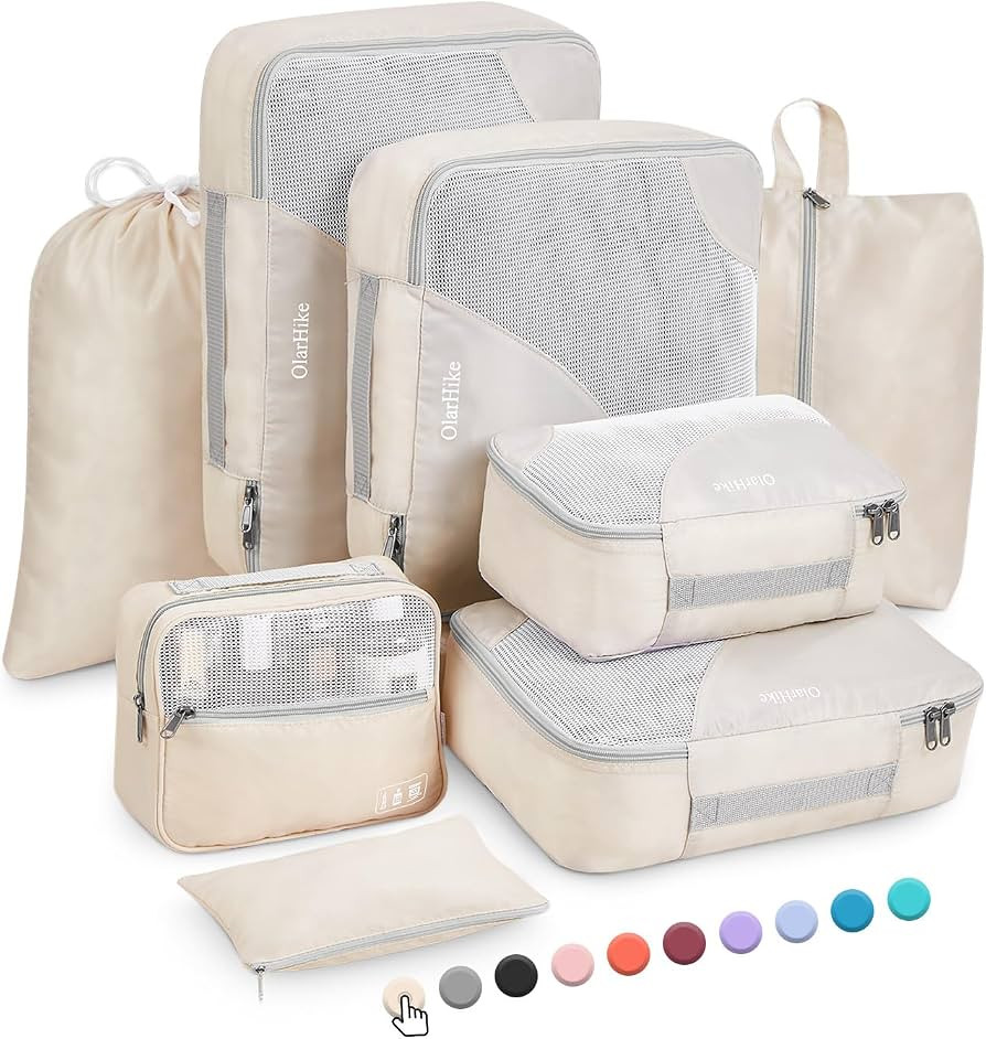 8 Pieces Packing Cubes for Travel, Sturdy Suitcase Organizer in 4 Sizes (Extra Large, Large, Medi... | Amazon (US)