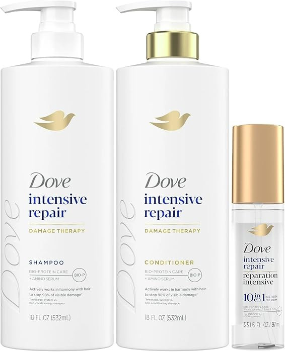 Dove Shampoo, Conditioner & Serum Set, Intensive Repair – Damage Therapy Bio-Protein Care Formu... | Amazon (US)