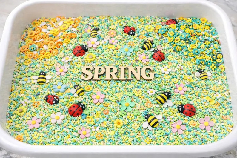 Spring Sensory Bin | Pastel Rice, Bees & Ladybugs Fine Motor Play | Etsy (US)