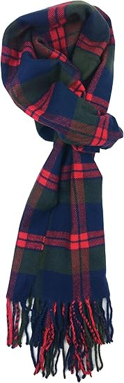 Plum Feathers Plaid Check and Solid Cashmere Feel Winter Scarf, Warm Scarfs, Cold Weather Accesso... | Amazon (US)