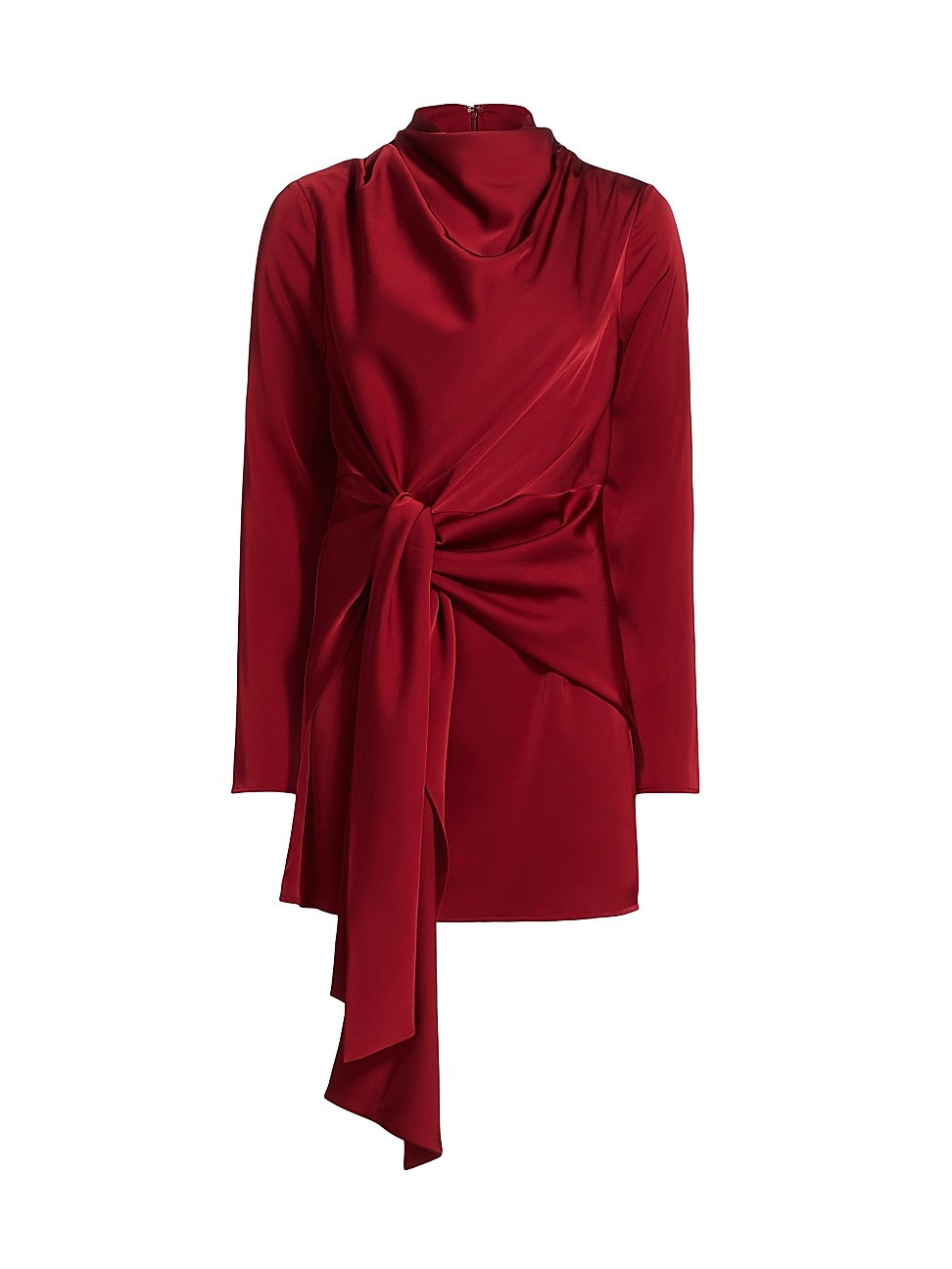 Women's Ellara Knit Jersey Tie-Waist Minidress - Bordeaux - Size 0 | Saks Fifth Avenue