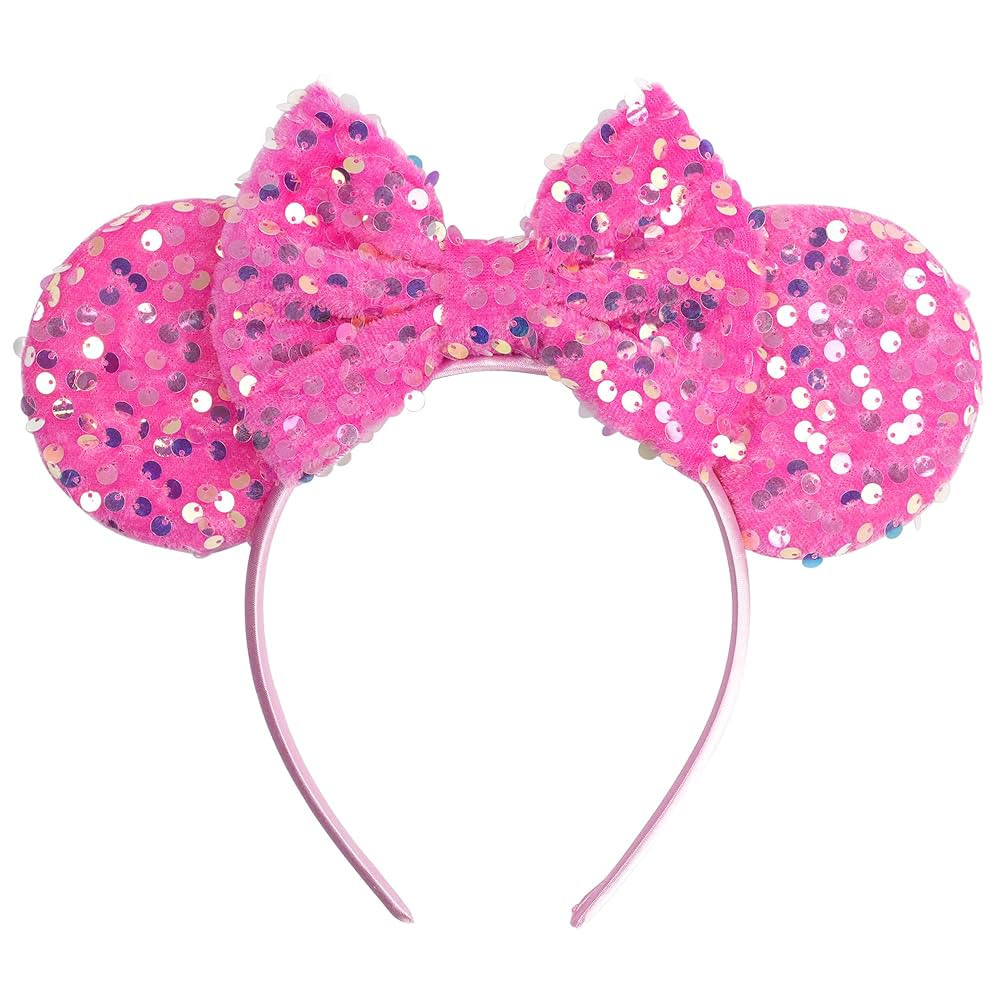 Sparkling Mouse Ears Sequin Bow Ears Headband for Women Hair Band Dazzling Accessories Headwear f... | Amazon (US)