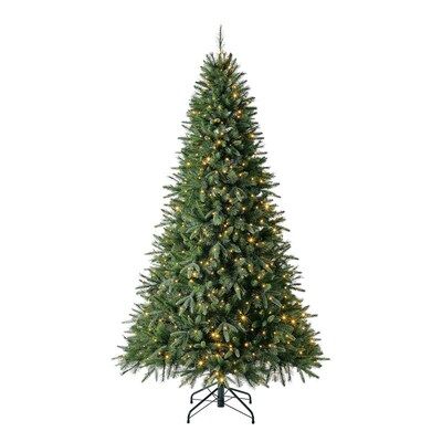 Holiday Living 7.5-ft Brighton Spruce Pre-lit Traditional Artificial Christmas Tree with 700 Colo... | Lowe's