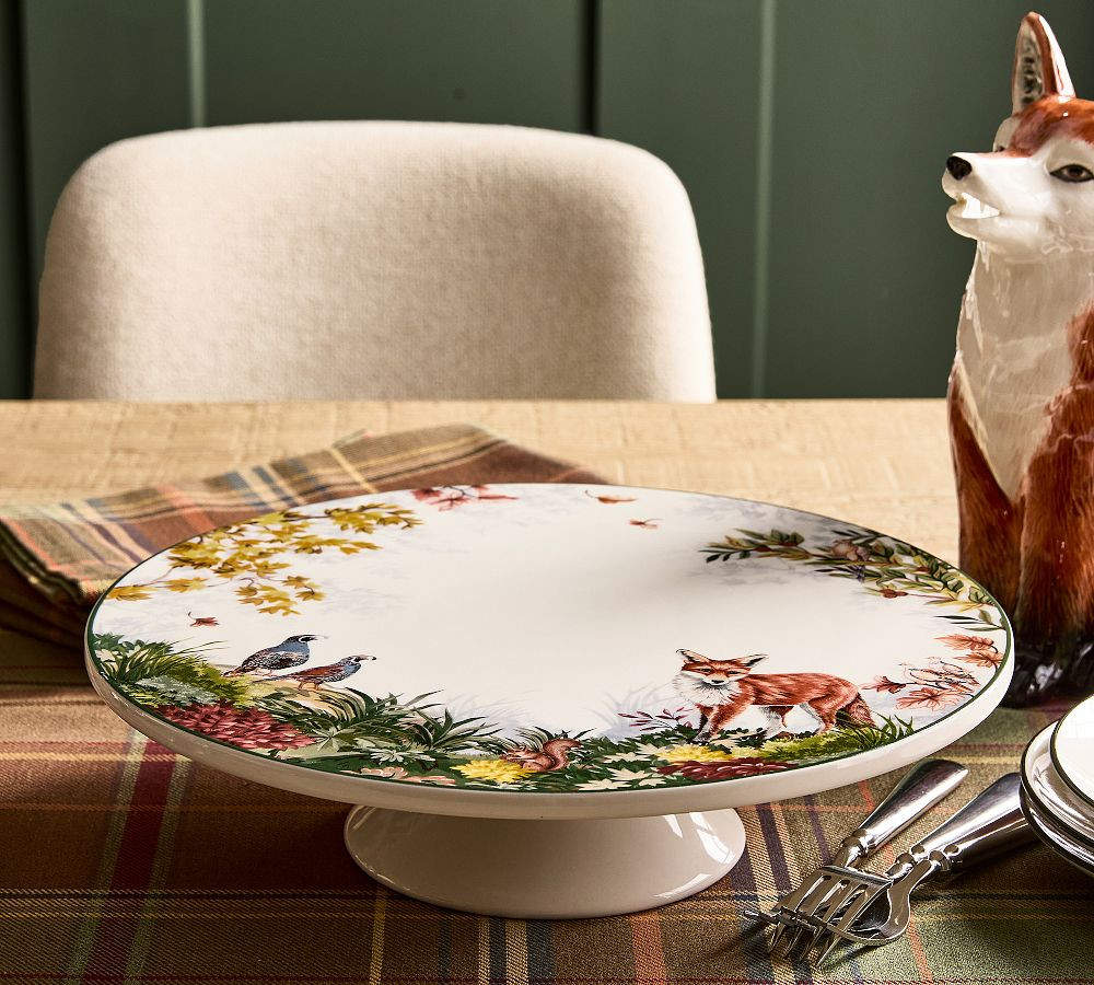 Fantastical Forest Stoneware Cake Stand | Pottery Barn (US)
