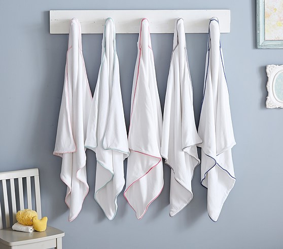Pom Pom Trim Nursery Bath Wraps | Pottery Barn Kids