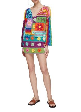 Square And Flower Pattern Cotton Crochet Knit Bolero | Lane Crawford (US)