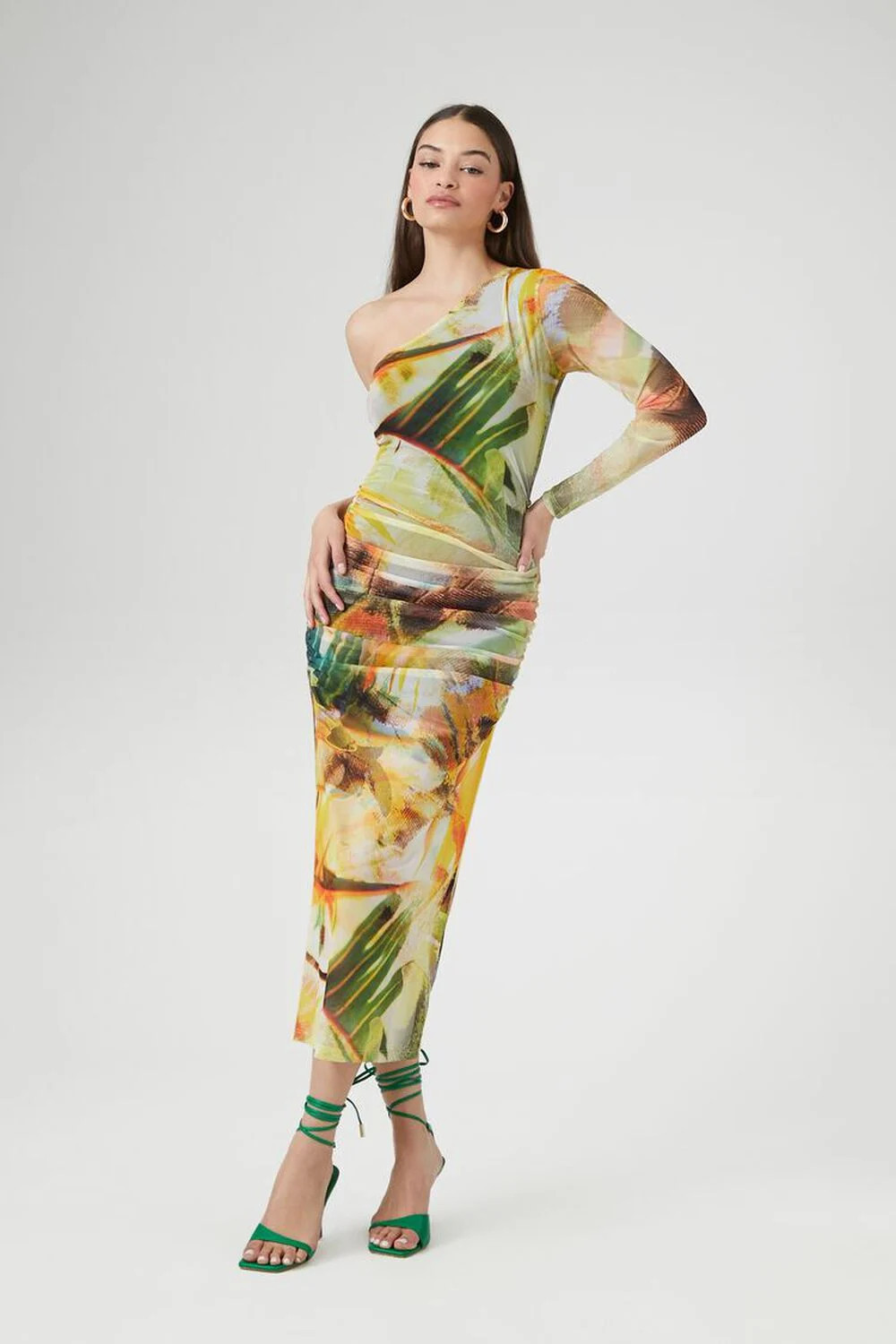 Abstract One-Shoulder Maxi Dress | Forever 21 (US)