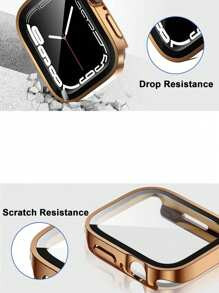 Apple Watch Case, Unisex 40mm/41mm/42mm/44mm/45mm/46mm/49mm, Black/Silver/Rose Gold/Blue, PC Hard... | SHEIN