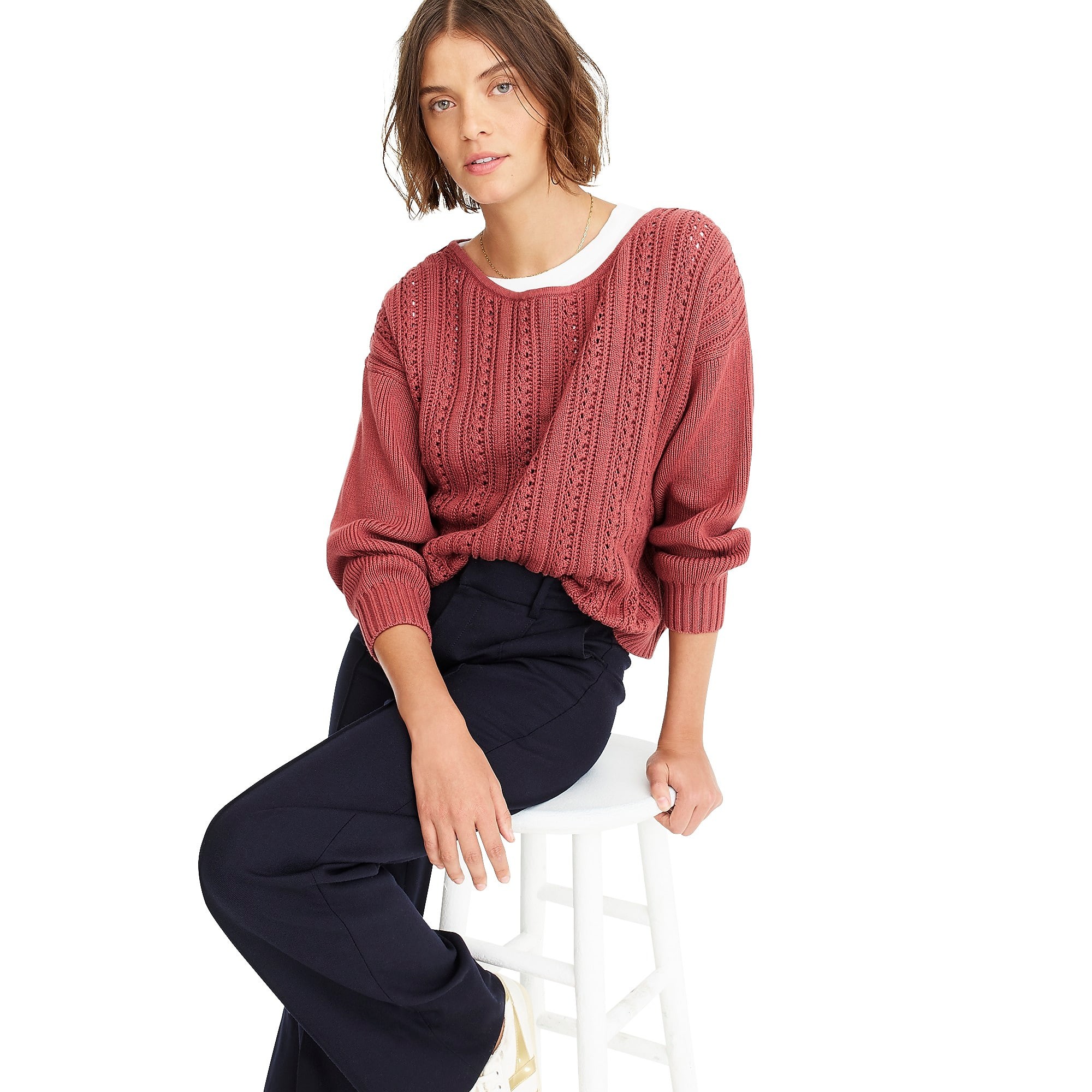 Point Sur boxy pointelle sweater | J. Crew US