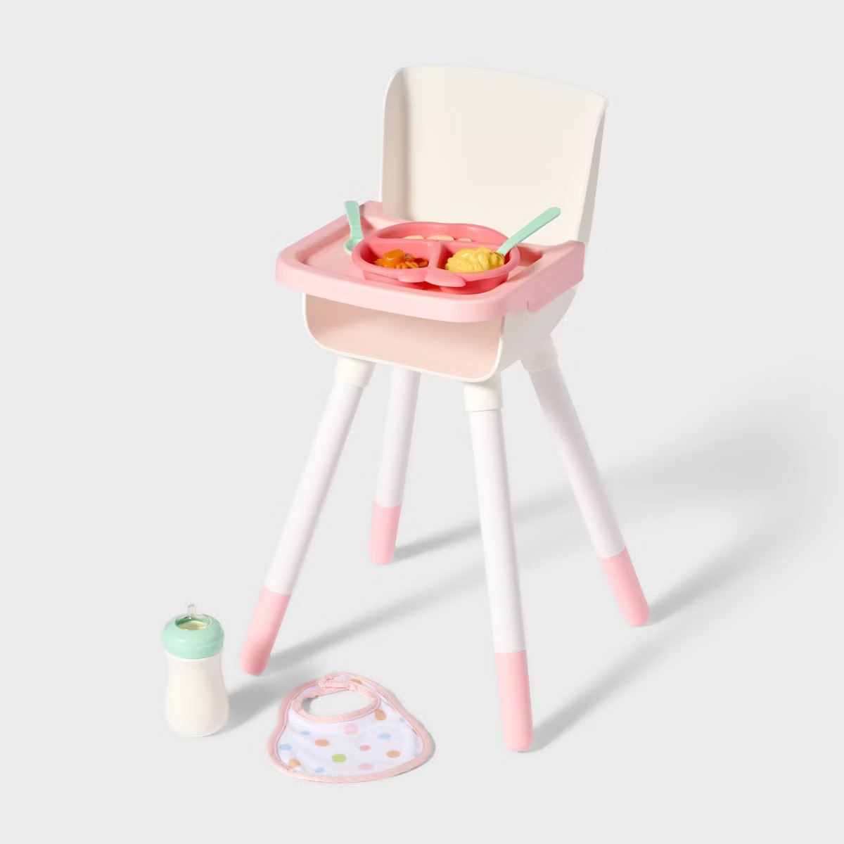 High Chair and Feeding Set - Gigglescape™: Baby Doll Accessories with Bib, Play Food, Bottle, a... | Target