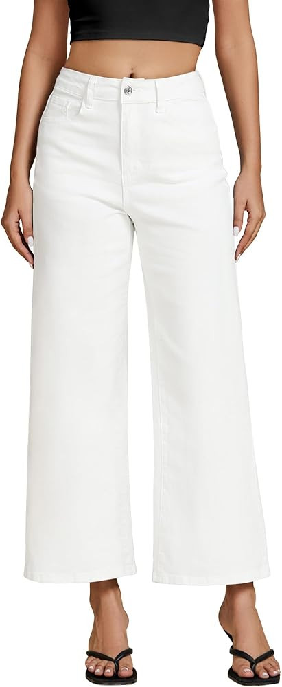 luvamia Wide Leg Jeans for Women High Waisted Relaxed Fit Trendy Stretchy Denim Pants Ankle Trous... | Amazon (US)