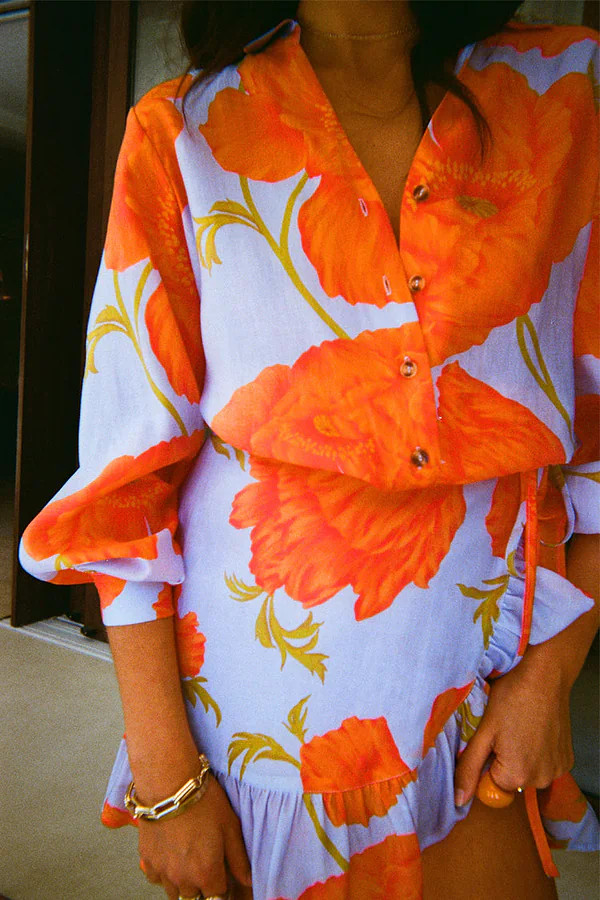 Blue Poppy Miley Shirt | Never Fully Dressed (UK & IE)