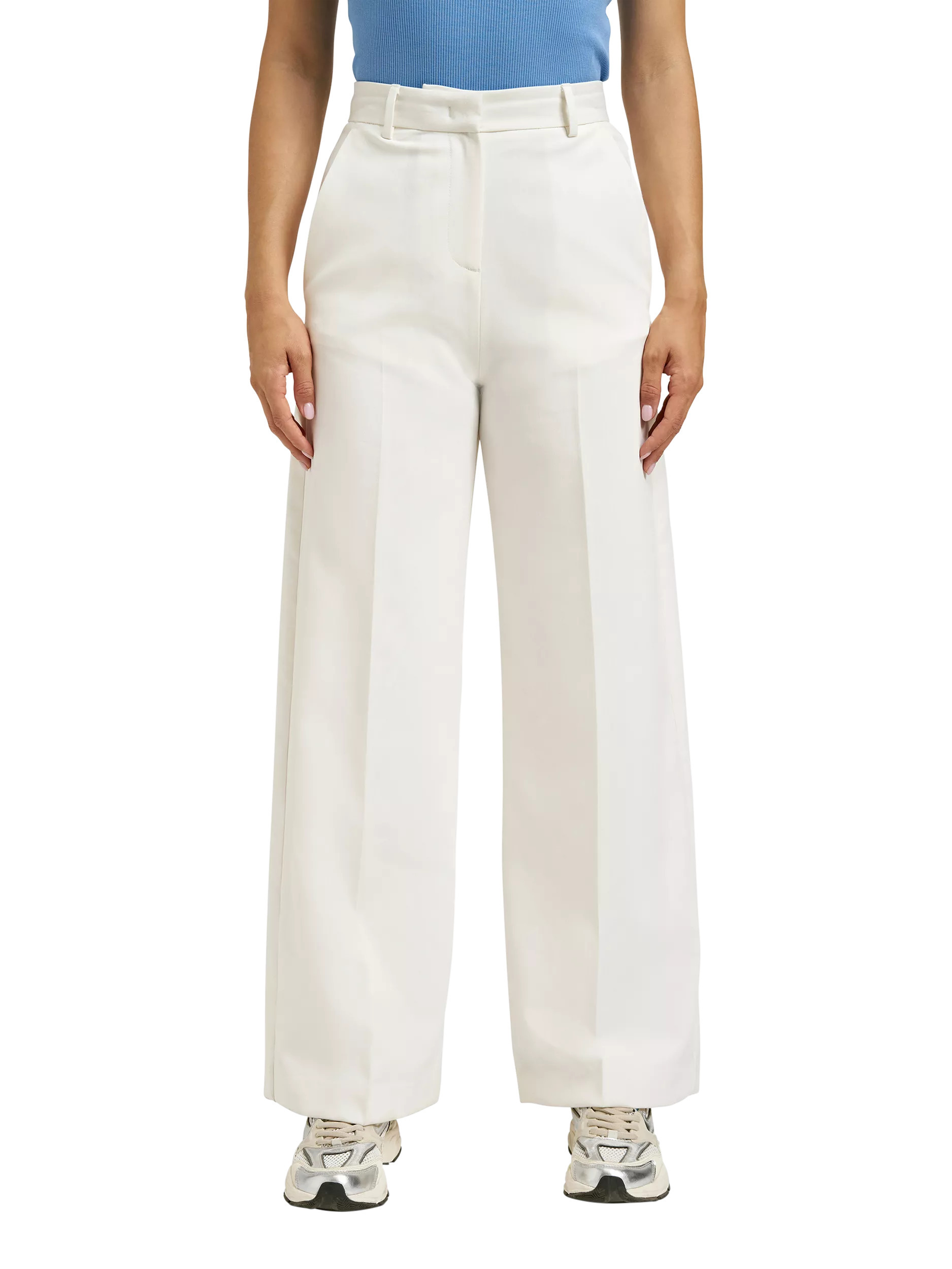 Smith & Soul Tailored Wide Leg Trousers, Off White | John Lewis (UK)