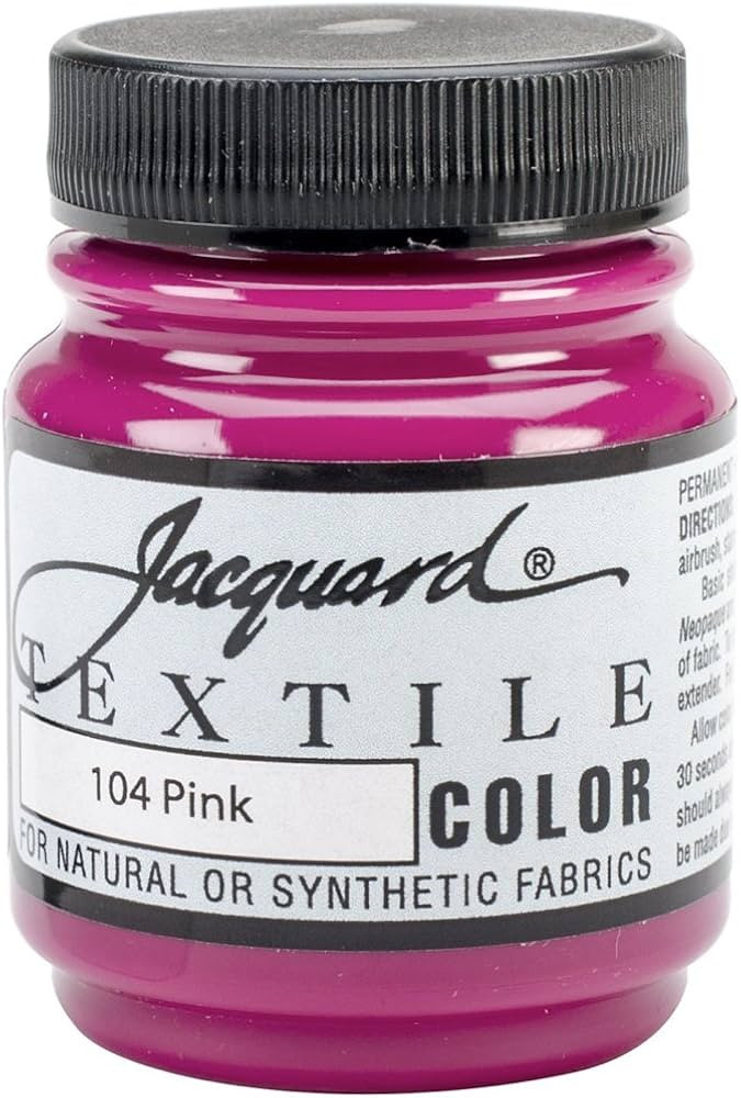 Jacquard Textile Color Pink - Permanent Fabric Paint for Clothes, Furniture Upholstery, Shoes or ... | Amazon (US)