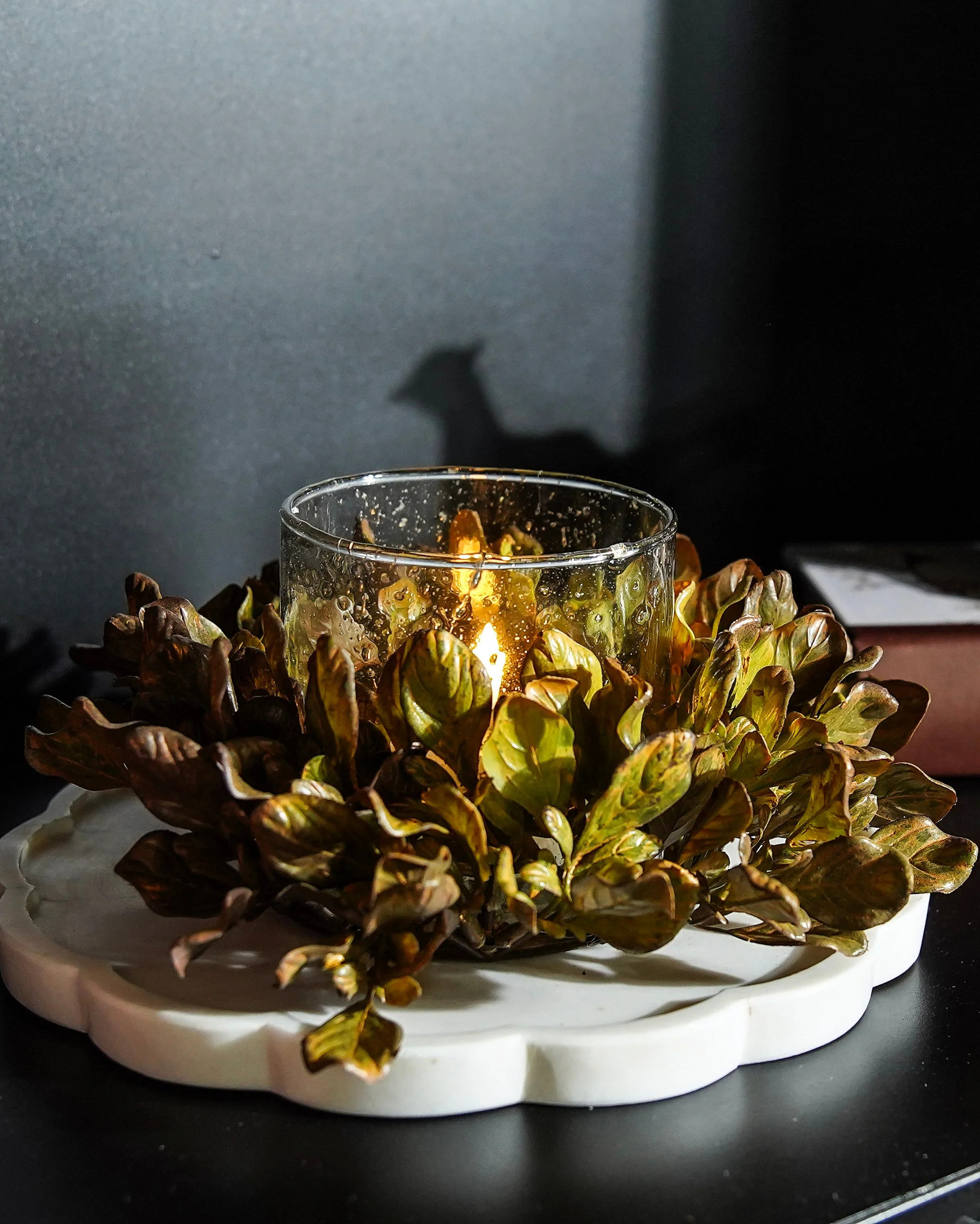 Golden Meadow Leaf Candle Ring | MJHome