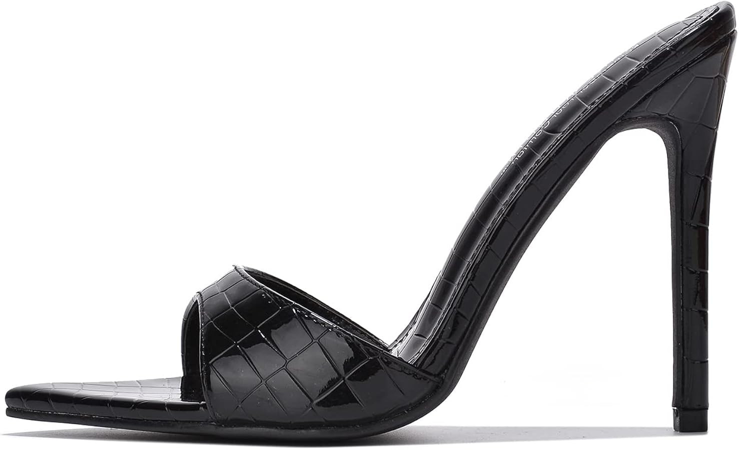 Cape Robbin Letter Slip On Stiletto High Heels for Women, Women's Pointy Toe Heeled Sandals | Amazon (US)