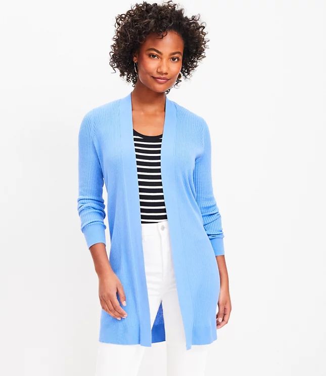 Ribbed Open Cardigan | Loft | LOFT