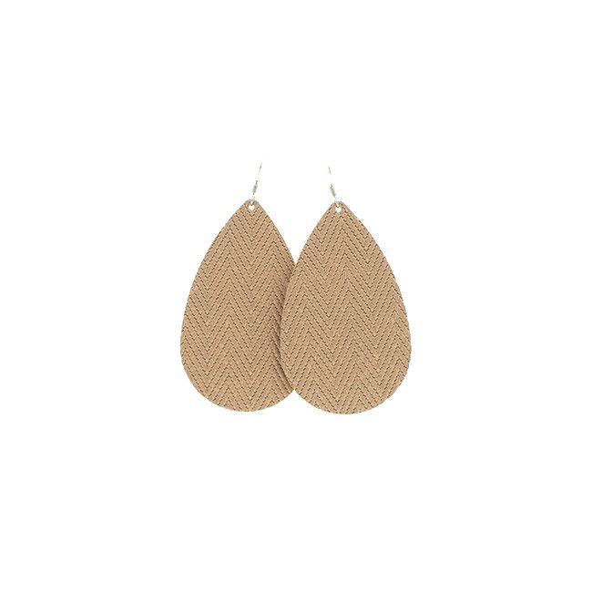 Sandstone Leather Earrings | Nickel and Suede