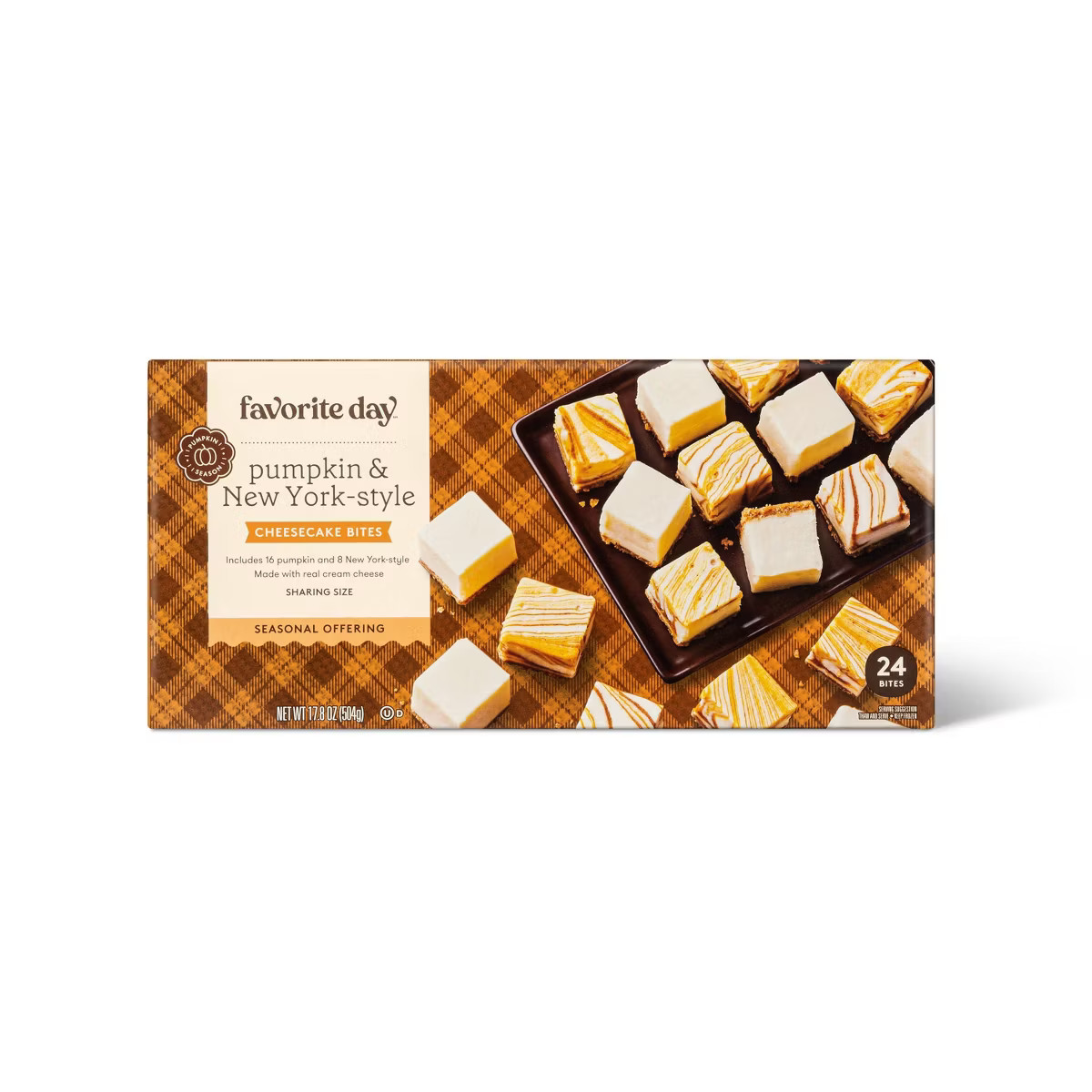 Frozen Pumpkin Cheesecake Bites - 18oz/24ct - Favorite Day™ | Target