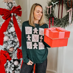 Gingerbread Bows Long Sleeve | Mountain Moverz