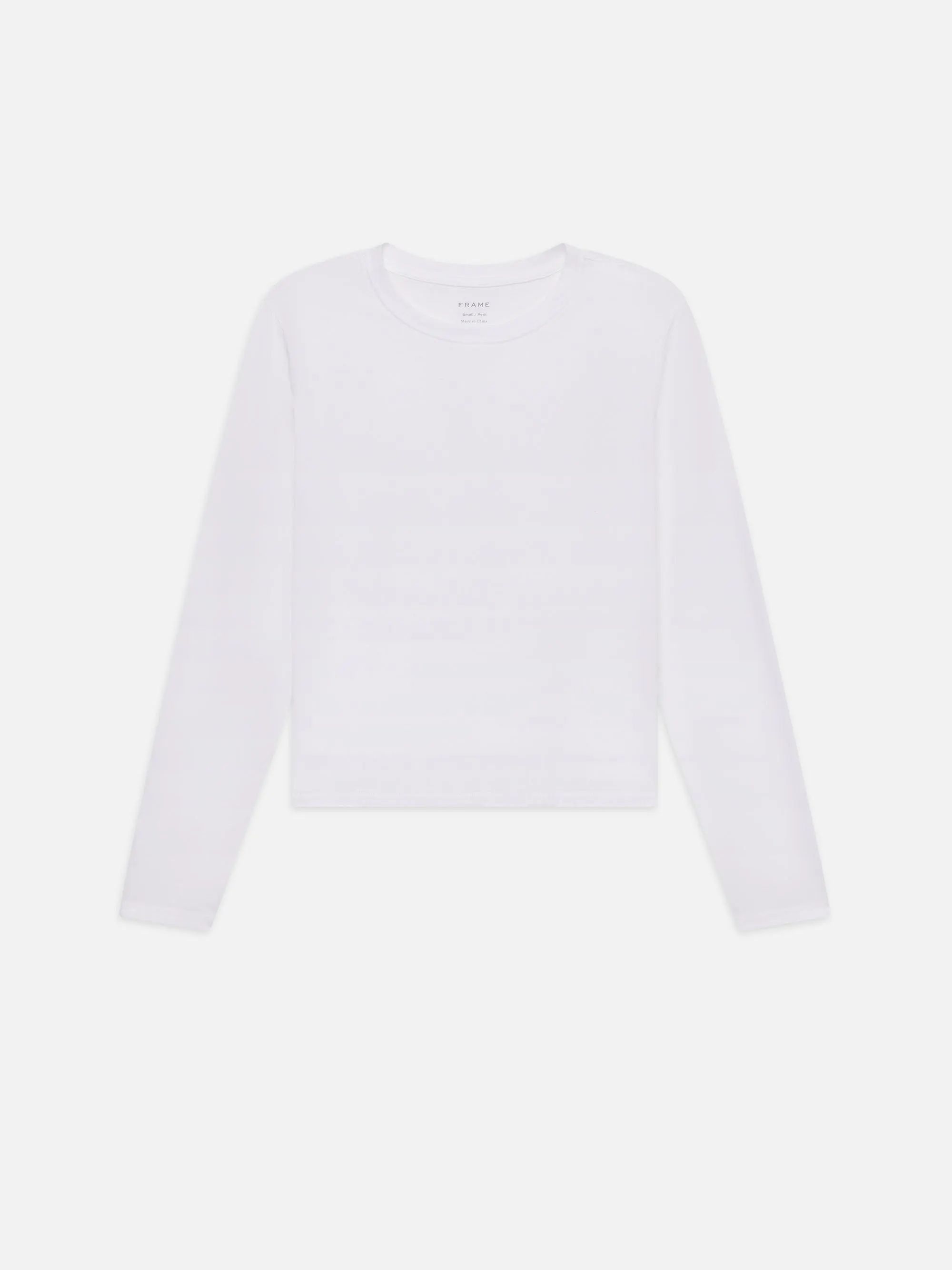 Long Sleeve Baby Tee  in  White | Frame Denim