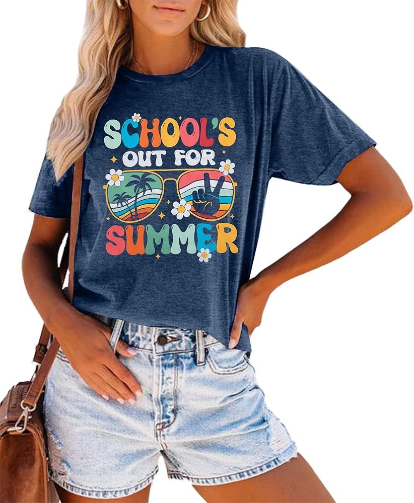School's Out for Summer Shirt Women: We Out Teacher Year T-Shirt - Last Day of School Short Sleev... | Amazon (US)